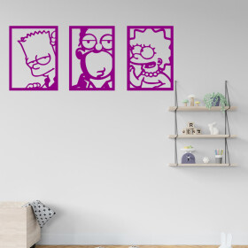 Veselá Stena Samolepka Bart Homer Lisa Simpsonovci Farba: fialová, Veľkosť: 40 x 16 cm