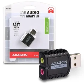 Axagon ADA-10, USB 2.0 - externá zvuková karta MINI, 48kHz/16-bit stereo, vstup USB-A / dopredaj (ADA-10)