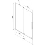 MEXEN/S - Velár dvojkrídlová posuvná vaňová zástena 85 x 150, dekor, grafit metal 896-085-000-31-95
