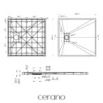 CERANO - Sprchová vanička čtvercová Gusto - SMC/minerální kompozit - strukturovaná bílá matná - 90x90x3 CER-414572