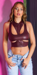 Sexy Koucla Wetlook Crop Top with Cut Outs Einheitsgroesse