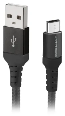 SBS Unbreakable kábel USB-A - Micro USB čierna / Kábel / 5 W / 1 m / vystužené konektory