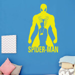 Veselá Stena Samolepka Spiderman silueta Farba: zelená, Veľkosť: 80 x 49 cm