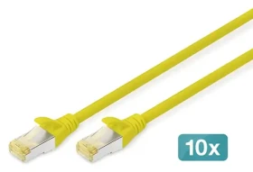 Digitus Cat6a žltý / Patch kábel / S/FTP / 2 m / AWG 26/7 / 10 ks (DK-1644-A-020-Y-10)