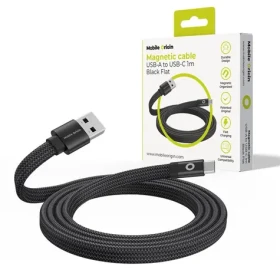 Mobile Origin Magnetic Flat Patented Original Cable USB-A to USB-C 1m čierna (MCF-USBA-1M-BLK)