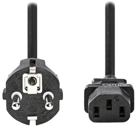Nedis napájací kábel 230V čierna / Napájací kábel / prípojný 10A / IEC-320-C13 / priama zástrčka Schuko / 2m (CEGL10030BK20)