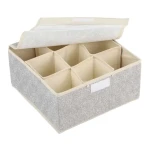 MSV priedušný zásuvkový box s 9 priehradkami sivý / polypropylén / 26.5 x 26.5 x 13 cm (3700703911333)