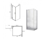 BESCO - Štvorcový sprchovací kút VIVA 195C - Rozmer A - 90, Smer zatváranie - Ľavé (SX) BCVIV90CTVEL