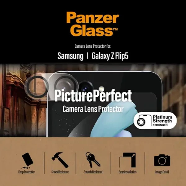 PanzerGlass Ochranný kryt objektívu PicturePerfect pre Samsung Galaxy Z Flip5 čierna (0449)