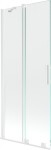 MEXEN/S - Velar Dvojkrídlová posuvná vaňová zástena 80 x 150, transparent, biela 896-080-000-01-20