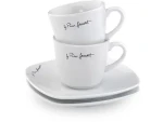 Lamart Dine Sada Šálka+ Podšálka 2+2ks 90ml biela / porcelán (8590669248537)