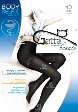 Dámske pančuchové nohavice Gatta Body Relax Medica 40 deň 5-XL grafit 5-XL
