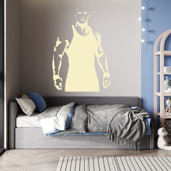 Veselá Stena Samolepka Dwayne Johnson The Rock Farba: béžová, Veľkosť: 80 x 55 cm