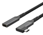 Sconn USB-C predlžovací kábel 90° textilný 0,5 m / Predlžovací kábel / USB-C (M) - USB-C (F) / USB 3.2 / PD (FL31-74013)
