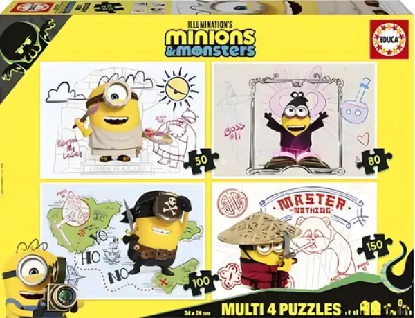 Educa Puzzle Mimoni a monštrá 4v1