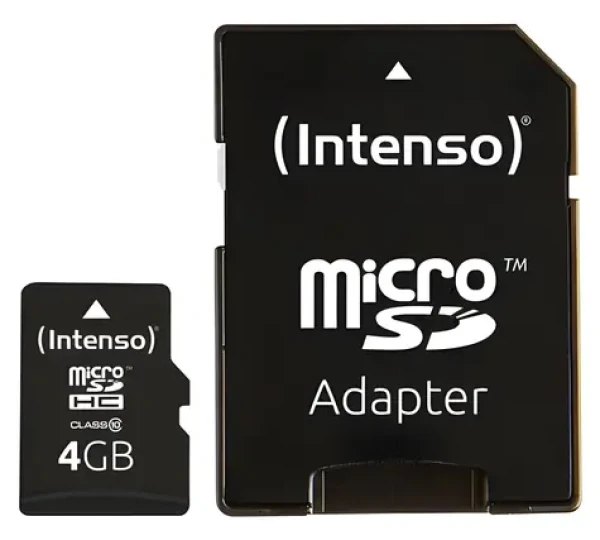 INTENSO microSDHC 4GB / Pamäťová karta / Class 10 / vr. SD adaptéra / čítanie 25 MB/s (3413450)