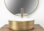 REA - Umývadlo na dosku Sami White Brush Gold REA-U6630