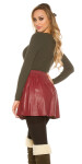 Sexy leather look pleated mini skirt oldpink