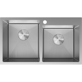 MEXEN - Xorin oceľový drez 2-bowl 780 x 450 mm, nerez H 6441782000-01HC
