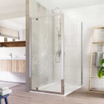 Mereo Sprchovací kút, Lima, obdĺžnik, pivotový, 90x100 cm, chróm ALU, sklo Číre CK87973K