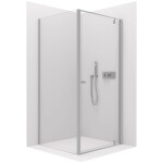 CERANO - Sprchovací kút Ferri L/P - 6 mm - chróm, transparentné sklo - 80x80x195 - pivotový CER-427438