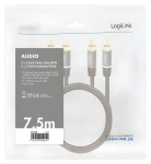 LogiLink 2x RCA - 2x RCA čierna / Audio kábel / pozlátené konektory / 7,5 m (CA1208)