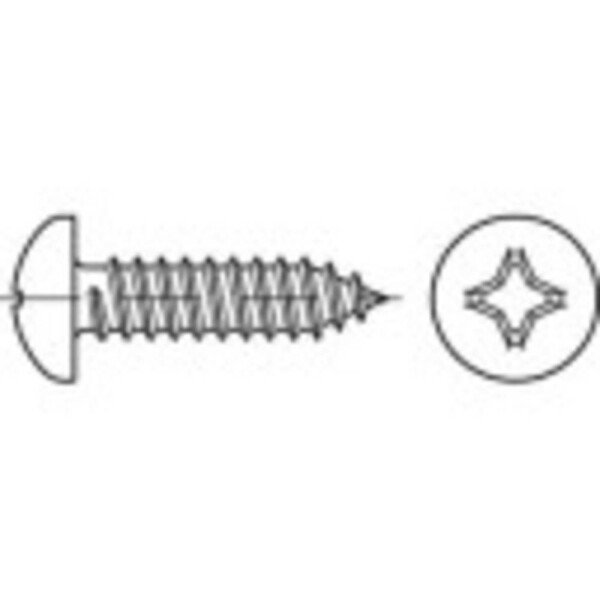 TOOLCRAFT TO-5435280 šošovkové skrutky do plechu 38 mm krížová dražka Pozidriv DIN 7981 ocel glavanizované zinkom 100 ks; TO-5435280
