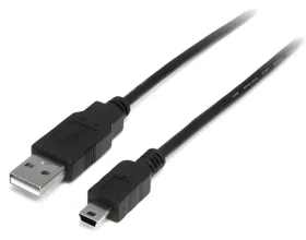StarTech USB-A - Mini USB-B čierna / Kábel / 1 m / USB 2.0 / 480 Mbps (USB2HABM1M)