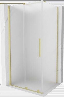 MEXEN/S - Velár sprchovací kút, posuvné dvere 100 x 120, dekor, zlato kartáčovaná 871-100-120-31-55