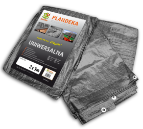 Krycia plachta s okami – PREMIUM 200 g/m² sivá, 6×8 m [48 m²]