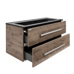 Kúpeľňová skrinka s umývadlom SAT Cube Way 100x53x46 cm dub wellington mat CUBE461002DWMODC CUBE461002DWMODC