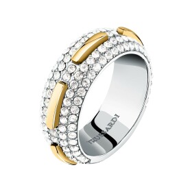 Trussardi Oslnivý bicolor prsteň z ocele Concept TJAYY12012 54 mm