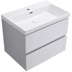 CERANO - Kúpeľňová skrinka Carole - keramické umývadlo Viano - biela matná ryhovaná - 60,9x62,5x46,5 CER-941487