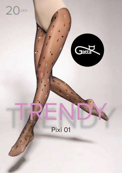 Dámske pančuchy Trendy Pixi 01 20 den Black Pattern - Gatta 3-M černá vzor