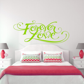Veselá Stena Samolepka Forever love Farba: zelená, Veľkosť: 40 x 18 cm