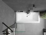 MEXEN/S - Cube obdĺžniková vaňa 170 x 80 cm s panelom + vaňová zástena 60, transparent, čierna 550517080X9506000070