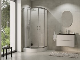 BESCO - Štvrťkruhový sprchovací kút MODERN CHROM 190 - Farba rámu - Chróm / Leštený hliník (ALU), Rozmer A - 90, Rozmer B - 90, Rozmer C - 190, Smer zatvárania - Univerzálne Ľavé / Pravé, Výplň - Fume bezpečnostné sklo - 6 mm (BO290CT