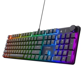 Trust GXT 866 Torix čierna / Herná klávesnica / mechanická / RGB / USB-A / US layout (24910)