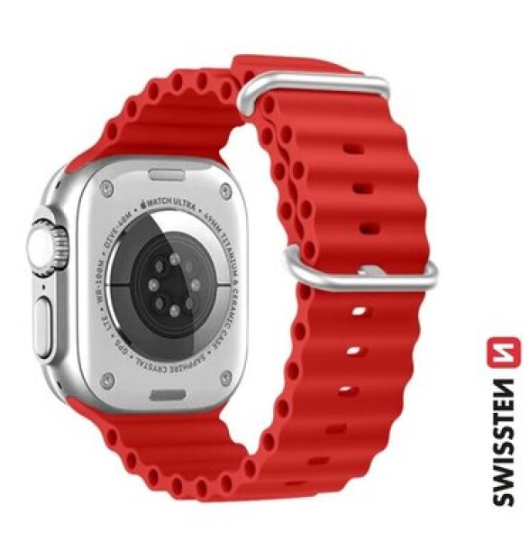 Swissten Silikónový oceánsky remienok pre Apple Watch 42/44/45/49mm červená (46000402)