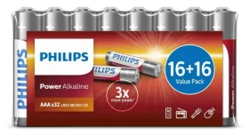Philips LR03P32FV/10 / Alkalické batérie AAA / 32 ks (8712581680572)