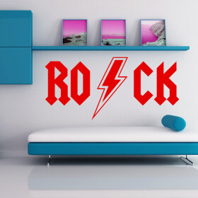 Veselá Stena Samolepka Rock Farba: červená, Veľkosť: 60 x 30 cm