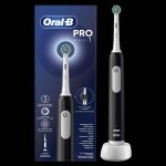 Oral-B Pro Series 1 Cross Action čierny / Elektrická zubná kefka / oscilačné / 3 režimy / senzor tlaku (Pro1 Black)