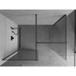 MEXEN/S - Kyoto Sprchová zástena WALK-IN 120 x 105, transparent, grafit metal 800-120-202-95-00-105