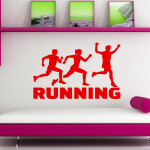 Veselá Stena Samolepka Running Farba: bílá, Veľkosť: 100 x 77 cm