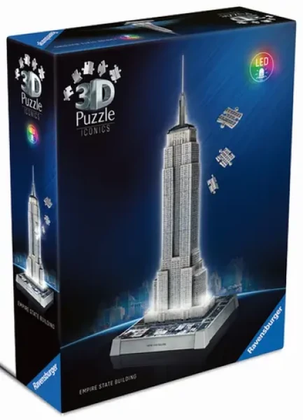 Ravensburger 3D Puzzle Iconics: Empire State Building (Nočná edícia)