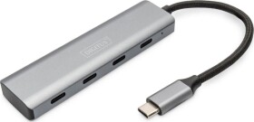 Digitus DIGITUS USB-C-Hub 4-Port 3.1->4xC3.1 integr. Kabel silber