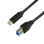 LogiLink USB-C na USB-B čierna / Kábel USB 3.2 Gen1 / 2 m / 5 Gbit/s (CU0163)