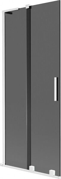 MEXEN/S - Velar L dvojkrídlová posuvná vaňová zástena 85 x 150, grafit, biela 896-085-003-41-20