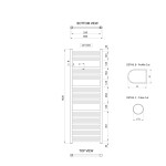 AQUALINE - ALYA vykurovacie teleso rovné 600x1420, chróm LLR105