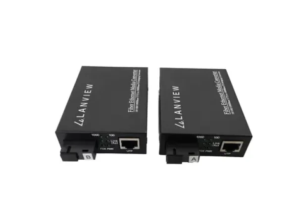 Lanview Mediakonvertor SC-RJ45 / Mediakonvertor / Multi/Single-mode / 20 km / Auto MDI/MDI-X / IP20 (LVN-MED-SC-1000BASE-X-2)